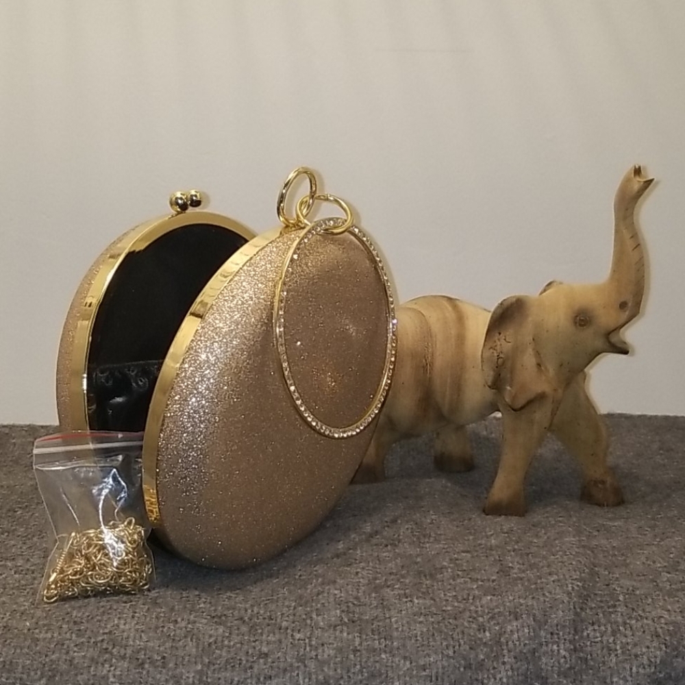 Rose Gold glitter purse